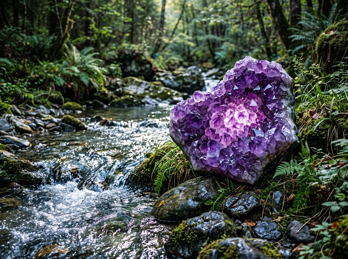 Powerful amethyst crystal cluster